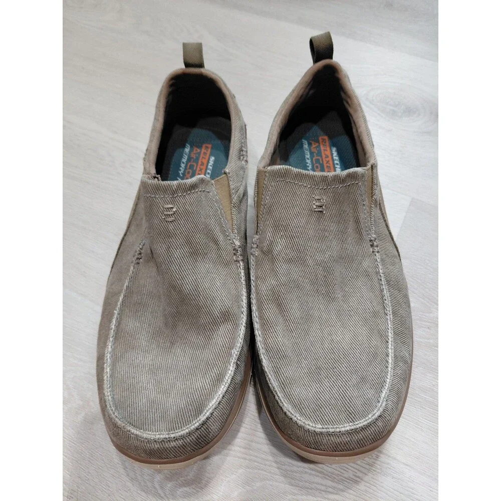 Skechers Relaxed Fit Memory Foam Air Coled Taupe Men Size: 11.5